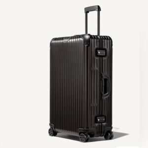 RIMOWA Large Black Aluminum Suitcase